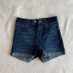 Dark Wash Cuffed Jean Shorts